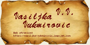 Vasiljka Vukmirović vizit kartica